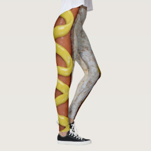 heerlijke hotdog met mosterdfoto leggings