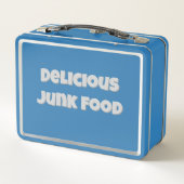 Heerlijke junk food retro blauwe oude school (Achterkant)