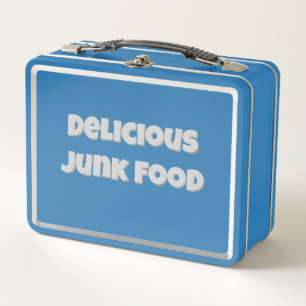 Heerlijke junk food retro blauwe oude school