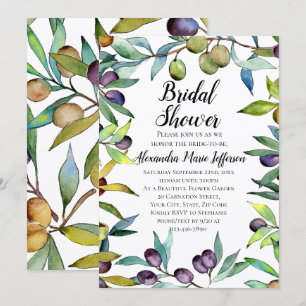 Heerlijke olijven Toscaanse Waterverf Vrijgezellen Kaart