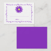 Heerlijke Paarse Daisy Seating Kaart Plaatskaartje (Voorkant / Achterkant)