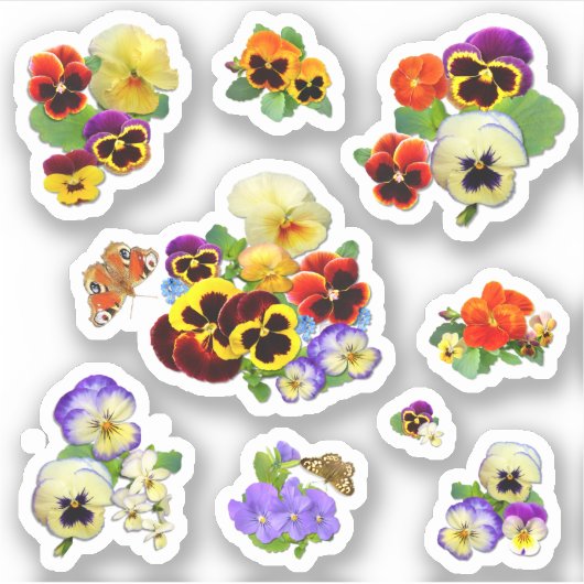 Heerlijke Pansies Contour Sticker (Voorkant)