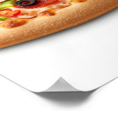 Heerlijke pizza met toppings poster (Hoek)