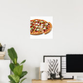 Heerlijke pizza met toppings poster (Thuiskantoor)