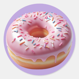 Heerlijke Roze Donut met Sprinkles Stickers