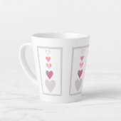 Heest Pattern Modern Cute Pink Grey White Latte Mok (Linkerhoek)