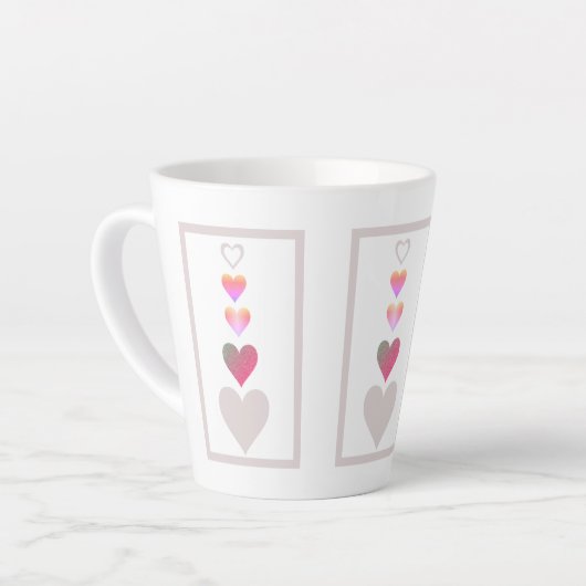 Heest Pattern Modern Cute Pink Grey White Latte Mok (Linkerhoek)