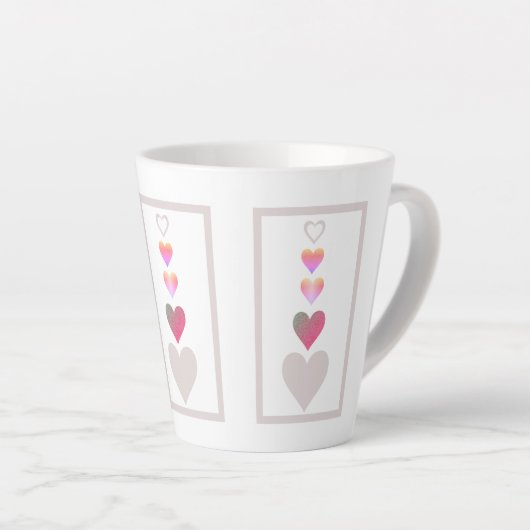 Heest Pattern Modern Cute Pink Grey White Latte Mok (Rechterhoek)