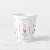 Heest Pattern Modern Cute Pink Grey White Latte Mok (Voorkant)