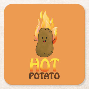 Heet Aardappel Vierkante Kartonnen Onderzetter