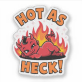 Heet als Heck Schattige Devil Baby Vinyl Sticker (Voorkant)