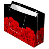 Heet Bloem Zwart Rood Rozen Groot Cadeauzakje (Voorkant Gekanteld)