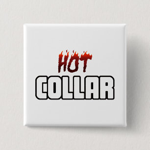 Heet boven de kraag vierkante button 5,1 cm