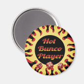 Heet Bunco speler met rode dobbelstenen Magneet (Voorkant / Achterkant)