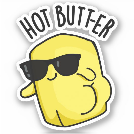 Heet Butter Grappig Eten Pun Sticker (Voorkant)