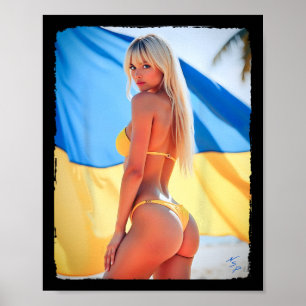 Heet Bybe - Mooie Bikini Meisje Met Oekraïense Vla Poster