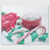 Heet Caca | Kandijriet | Kerst Scarf en Mitts Cadeaupapier (Vlak)