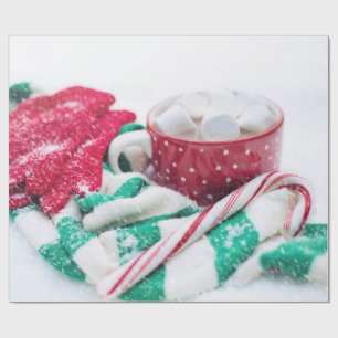 Heet Caca Kandijriet Kerst Scarf en Mitts Cadeaupapier