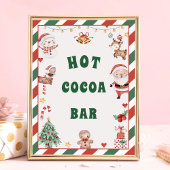 Heet Cacao Bar Santa Kerstmis Tafel Teken Poster