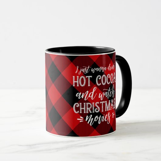 Heet cacao en films | Rood | Kerstmis Mok (Voorkant rechts)