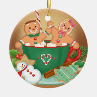 Heet cacao en Gingerbrood Keramisch Ornament