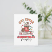 Heet cacao en kerstfilms briefkaart (Staand voorkant)