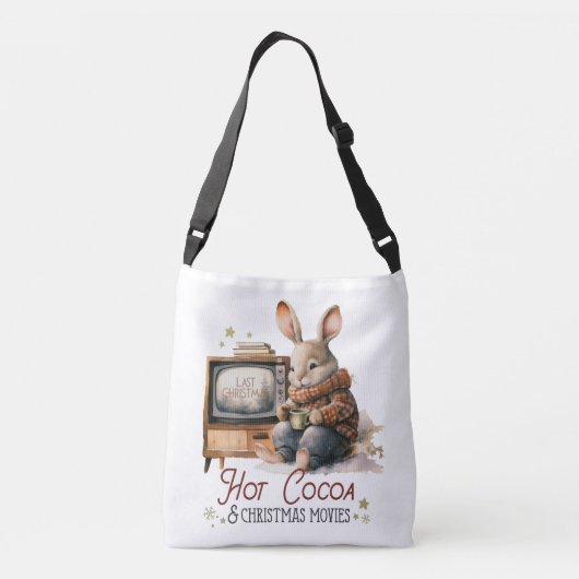 Heet cacao en kerstfilms crossbody tas (Achterkant)