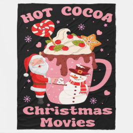 Heet cacao en kerstfilms fleece deken