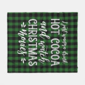 Heet cacao en kerstfilms | Groen Fleece Deken (Voorkant (Horizontaal))