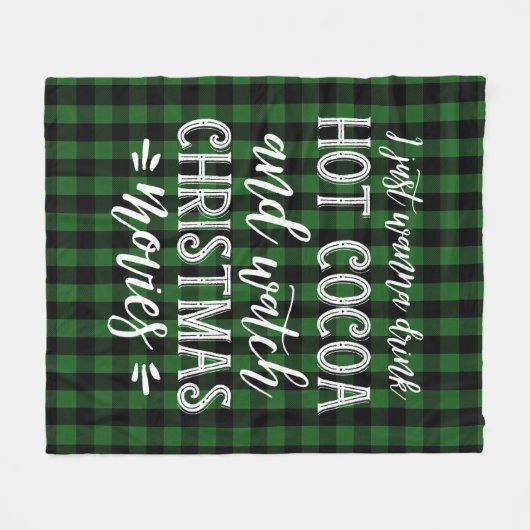 Heet cacao en kerstfilms | Groen Fleece Deken (Voorkant (Horizontaal))