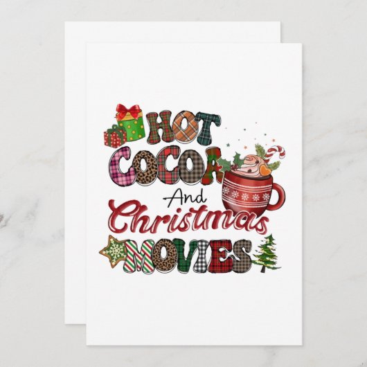Heet cacao en kerstfilms kaart (Voorkant / Achterkant)