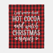 Heet cacao en kerstfilms | Rood Fleece Deken (Voorkant)