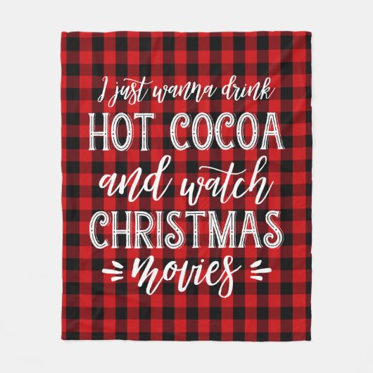 Heet cacao en kerstfilms | Rood Fleece Deken (Voorkant)