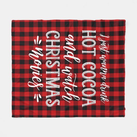 Heet cacao en kerstfilms | Rood Fleece Deken (Voorkant (Horizontaal))