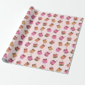 Heet Cacao en koffie Kerst Wrapping Papier (Uitgerold)