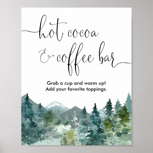 Heet cacao- en koffiegebarsten gebaren rustige ber poster (Voorkant)