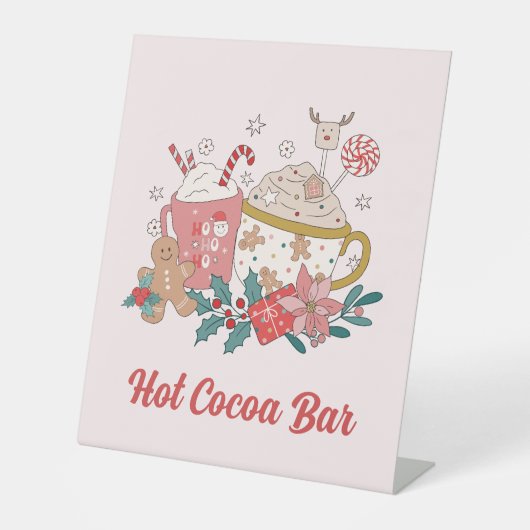 Heet cacaobalk reclamebord met voetstuk (Voorkant)