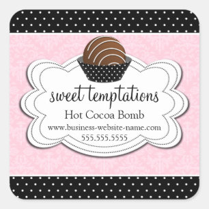 Heet cacaochocolaat Bomb Square Sticker