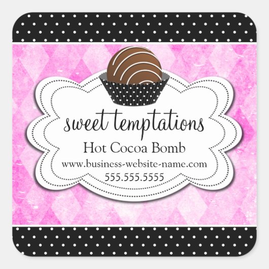 Heet cacaochocolaat Bomb Square Sticker (Voorkant)