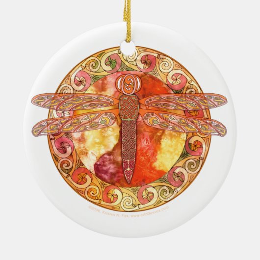 Heet Celtic Dragonfly Ornament (Achterkant)