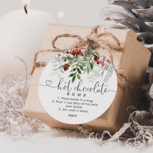 Heet chocolade bom label. Groene hot cocoa bom Bedankjes Labels