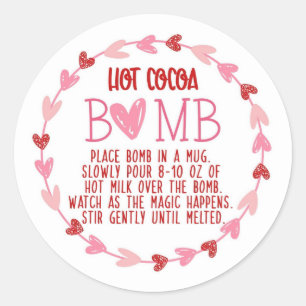 Heet Chocolade Bom Valentijnstag Label
