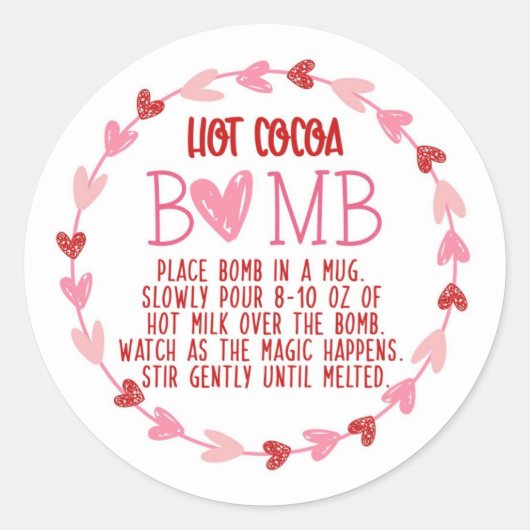 Heet Chocolade Bom Valentijnstag Label (Voorkant)