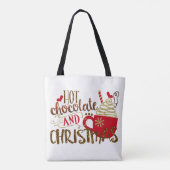 Heet chocolade en kerstfeestmaal glitter Sparkle Draagtas (Achterkant)