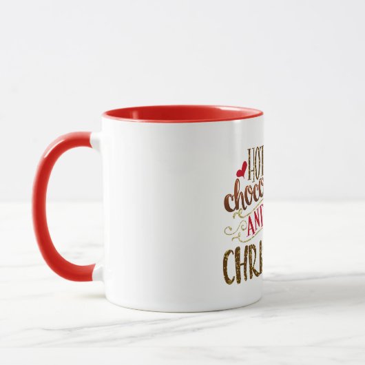 Heet chocolade en kerstfeestmaal glitter Sparkle Mok (Links)
