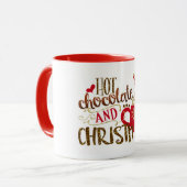 Heet chocolade en kerstfeestmaal glitter Sparkle Mok (Voorkant links)