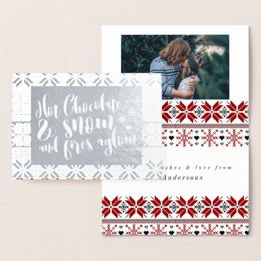 Heet chocolade- en sneeuwritme-ontwerp folie kaarten (Display)