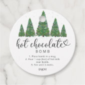Heet chocoladebom label. Evergreen hot cacaobom Bedankjes Labels (Voorkant)