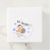 Heet chocoladebom label. Winterhete cacaombom Bedankjes Labels (In situ)