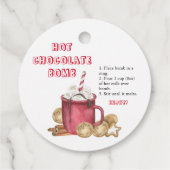 Heet chocoladebom label. Winterhete cacaombom Bedankjes Labels (Achterkant)